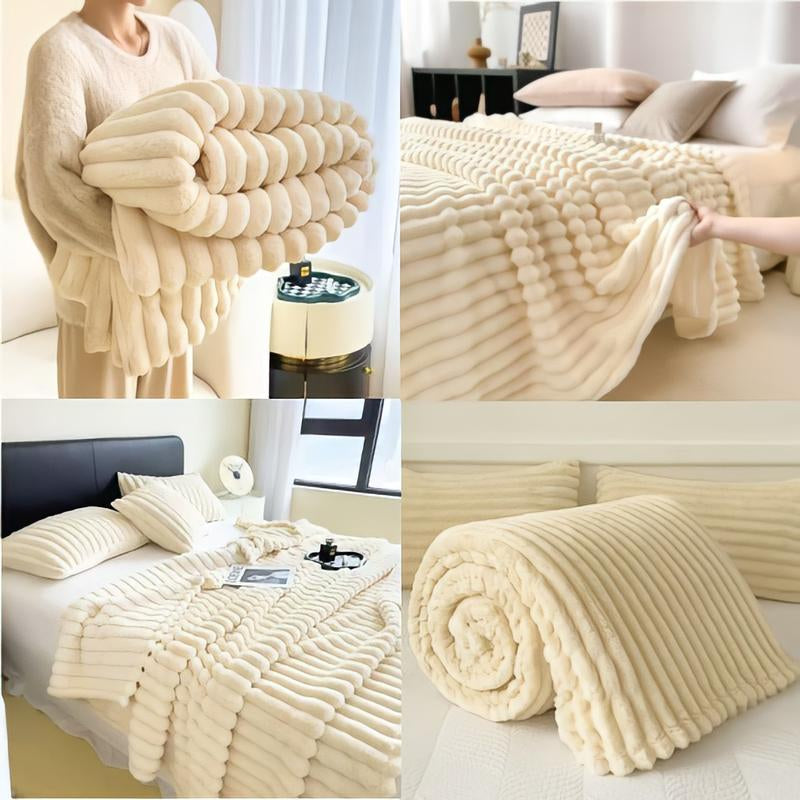 Luxurious Touch Is Here! 4-Color Faux Rabbit Fur Sleep Blanket —— Warm and Cozy, Ultra-Soft Baby Blanket, Suitable for Sofas, Offices, and Bedrooms —— an Ideal Seasonal Gift and Bed Blanket, Bringing an Ultra-Soft Baby Blanket with a Luxurious Texture. - Kiki of DC Styles Store