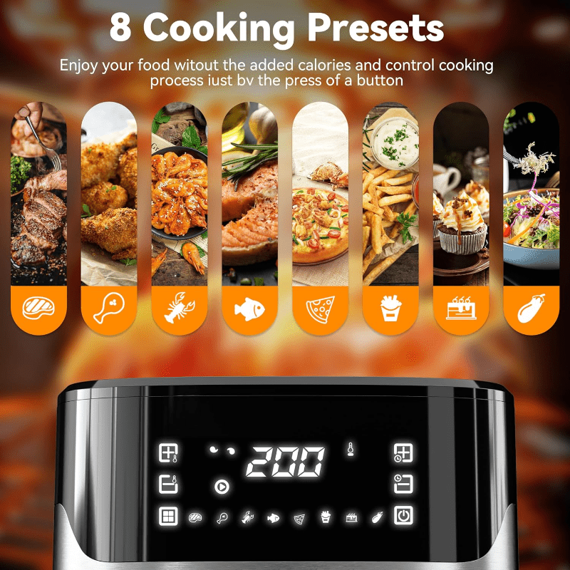 Stainless Air Fryer with Digital Touch Screen - Kiki of DC Styles Store