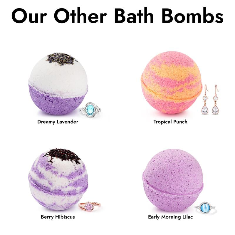 Summer Strawberry Jewelry Bath Bomb with Hidden Gem Layers of Fresh Strawberry & Strawberry Jam Scent Bright Nostalgic & Deliciously Simple Aroma Body Care Blend Scent Skin Repair Cleanser Body Wash Cleansing - Kiki of DC Styles Store