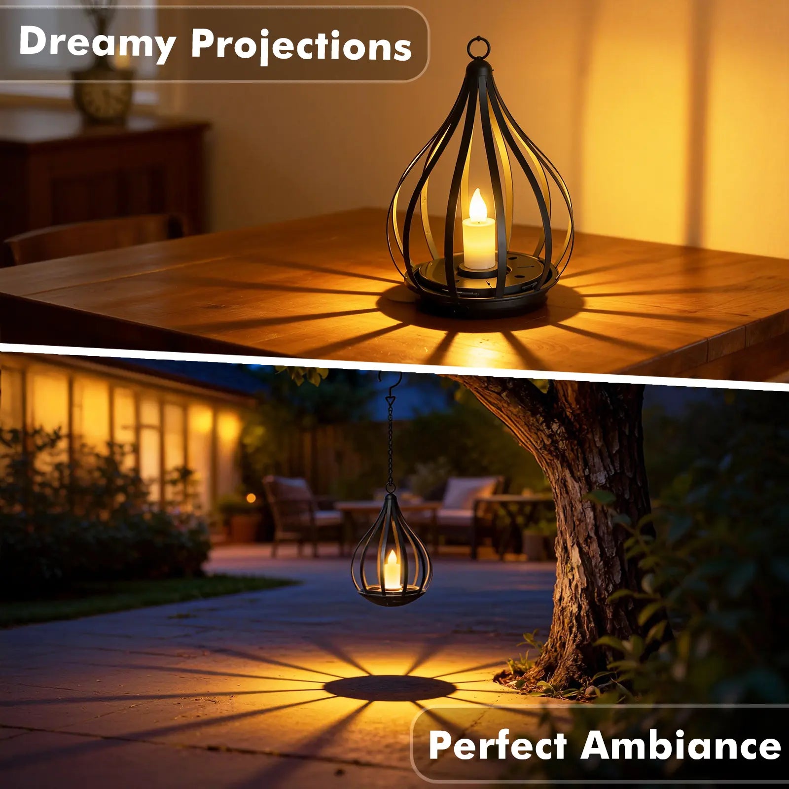 Solar Garden Lights Outdoor, 2/4 Pack Metal Solar Water Drop Shape Candle Lantern 2026 New Design with Flickering Effect & Reflective Patterns, Auto On/Off, IP65 Waterproof, 20.5 CM × 15.5Cm,Outdoor Solar Powered Lights for Garden, Patio, Pathway