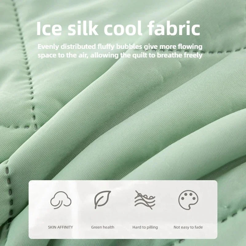 Air Condition Summer Blanket Washable Ice Silk Cold Feeling Quilt Lightweight Breathable Cooling Kids Adults Bedroom Quilts 여름이불