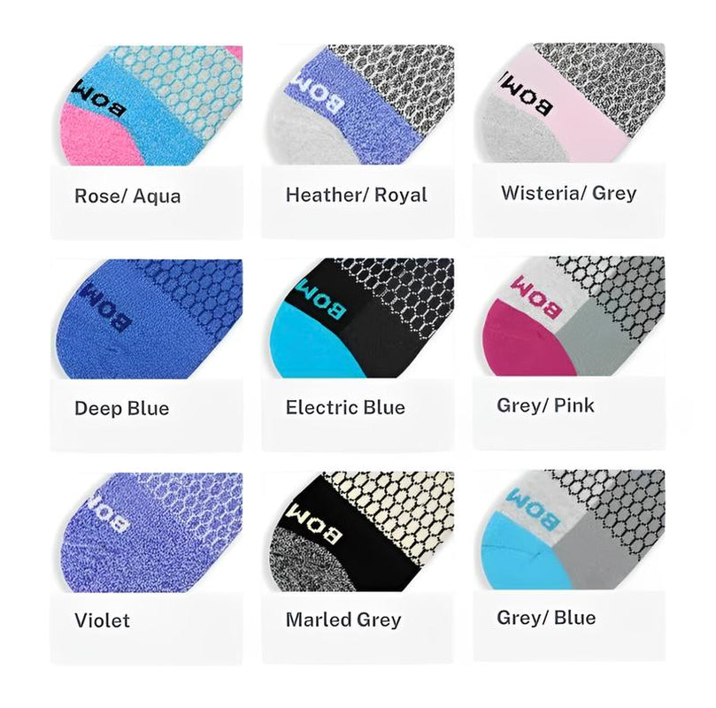 3-5 Pack Bombas Tri-Block Honeycomb Ankle Support Solid Socks for Women, Men / Multi Colors Unisex Running Socks, Seamless Toe, Compression Socks