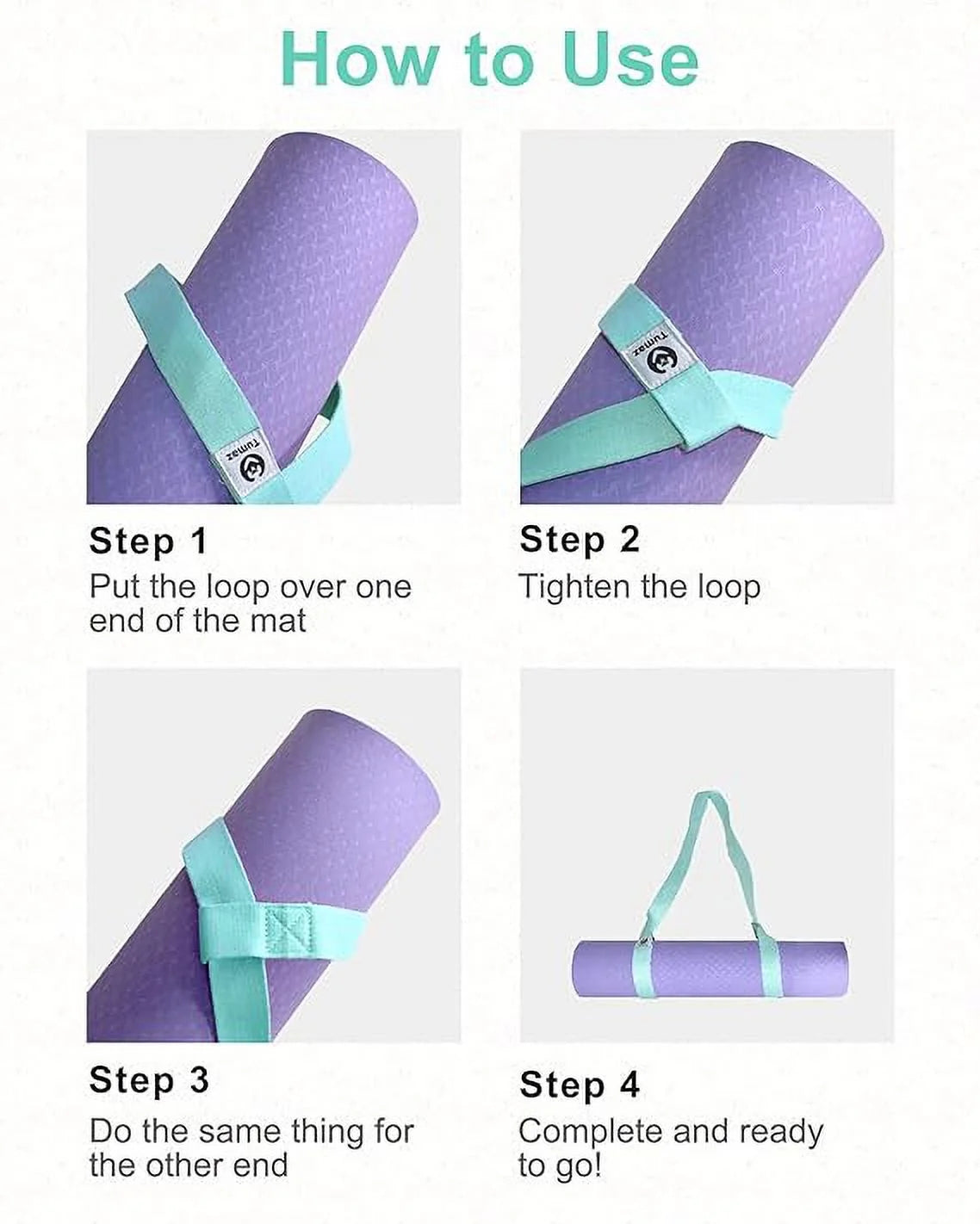 Yoga Mat Holder (Mat Not Incl.), Adjustable Yoga Mat Carrier, Turquoise - Kiki of DC Styles Store