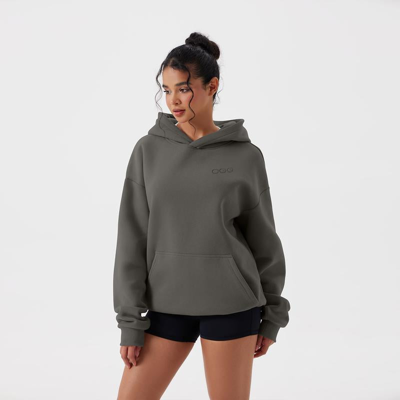 OQQ Women'S Hooded Pullover Sweatshirt - Long Sleeve - Fashionable Fall/Winter Top with Front Pockets Design - Kiki of DC Styles Store