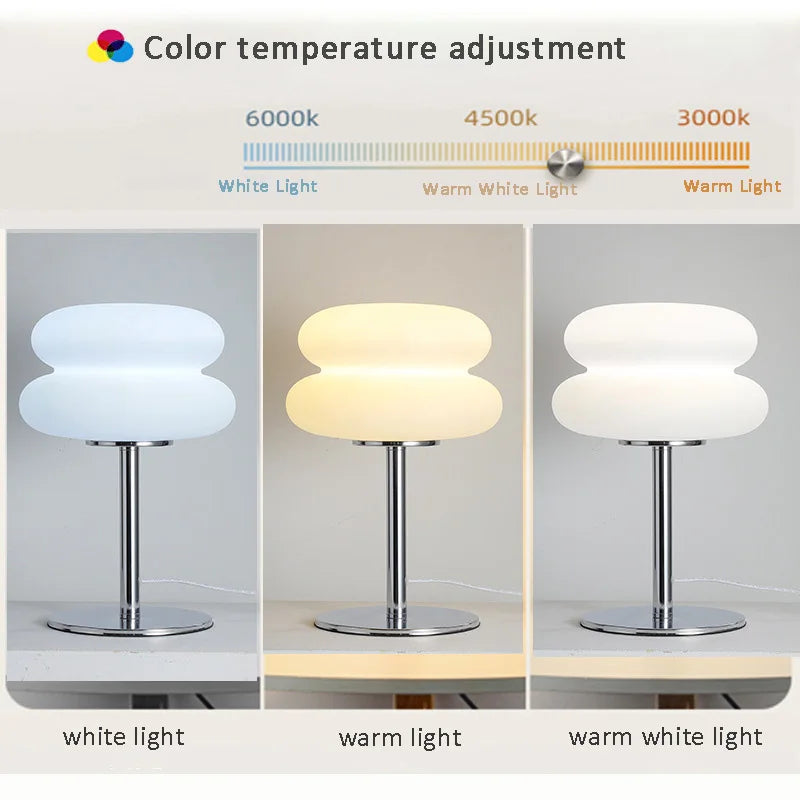 Macaron LED Table Lamp Trichromatic Dimming Living Room Atmosphere Lamps Eye Protection Night Light Girl Bedroom Bedside Decor - Kiki of DC Styles Store