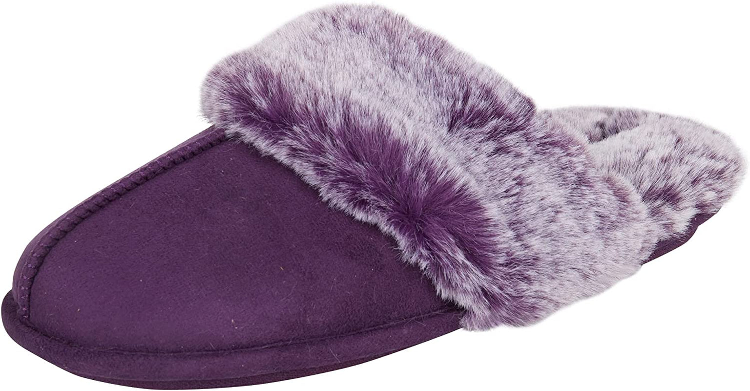 Indulge in Luxury: Jessica Simpson Women's Cozy Pink Faux Fur Memory Foam Slippers with Anti-Skid Soles