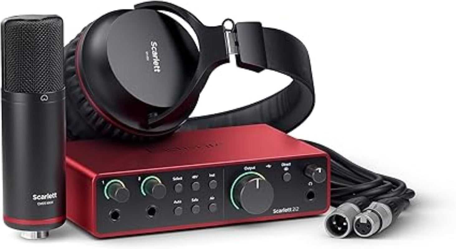 Scarlett Solo Studio 3Rd Gen USB Audio Interface Bundle for the Guitarist, Vocalist or Producer with Condenser Microphone and Headphones for Recording, Songwriting, Streaming and Podcasting - Kiki of DC Styles Store
