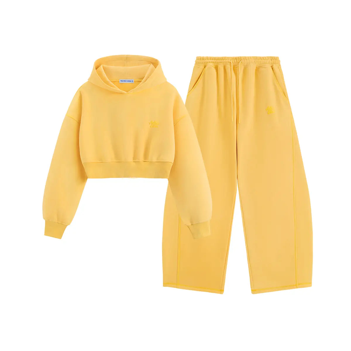Aelfric Eden Y2K Cropped Hoodie Baggy Barrel Sweatpants Set 2 Piece Outfits Cozy Fleece Lounge Sweatsuit