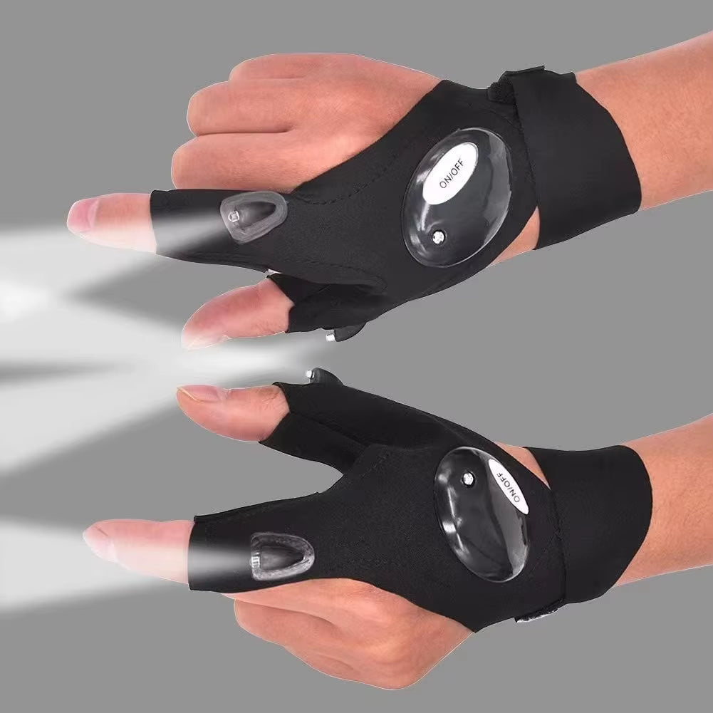 Fingerless Glove LED Flashlight Waterproof Torch Fishing Camping Hiking Survival Safety Multi Light Night Tool Outdoor Tool - Kiki of DC Styles Store
