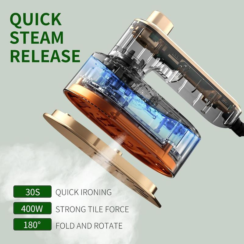 Upgrade Your Travel with the 2025 Mini Handheld Steamer Iron - Perfect for Home, Business, and On-the-Go (Beige/Green) - Kiki of DC Styles Store