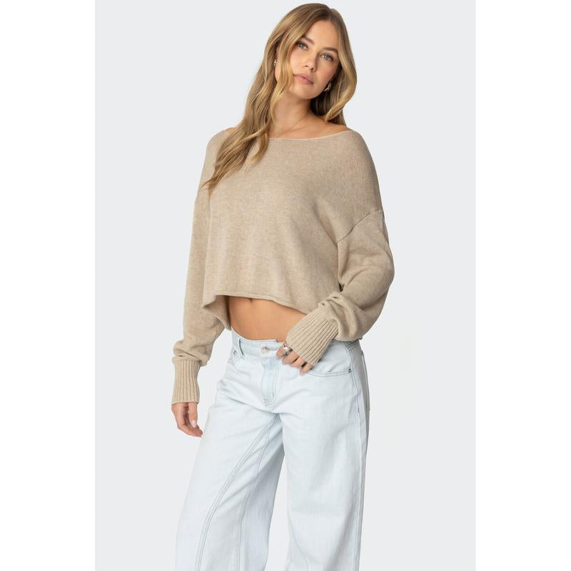 Aviv Oversized Wide Neck Sweater - Kiki of DC Styles Store