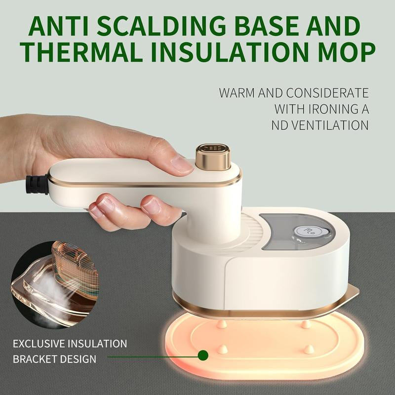 Upgrade Your Travel with the 2025 Mini Handheld Steamer Iron - Perfect for Home, Business, and On-the-Go (Beige/Green) - Kiki of DC Styles Store