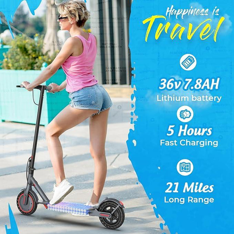 AOPO Electric Scooter for Adults, 350W Motor, Top Speed of 16Mph, 36V/7.8AH Battery, Max Range of 22 Miles, Foldable E-Scooter for Adults, Equipped with App Control and Dual Braking System. Portable Folding - Kiki of DC Styles Store