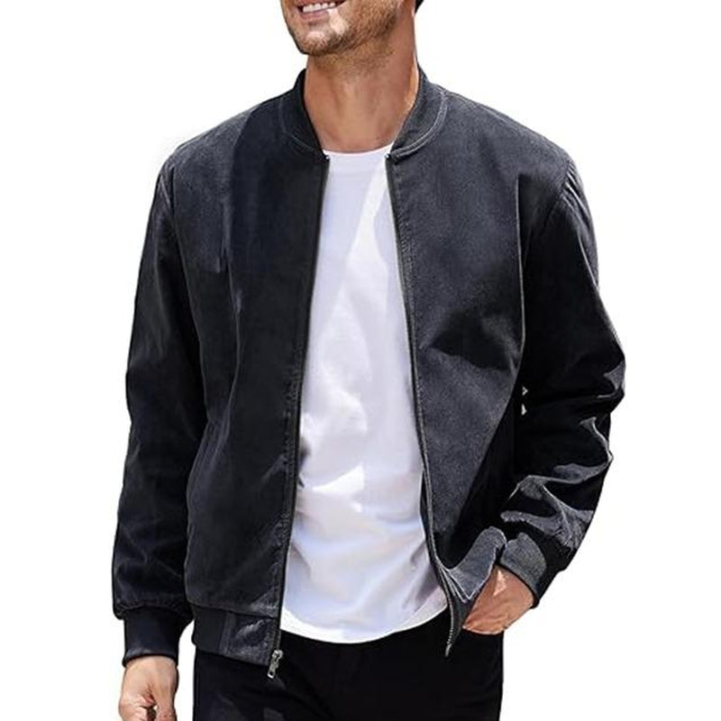 COOFANDY Men'S Casual Sports Jacket Retro Lightweight Suede Baseball Jacket, Fashionable Street Style Jacket, Suede Fabric Fashionable Comfortable Jacket, Men'S Top Coat, Men'S Jacket Coat - Kiki of DC Styles Store