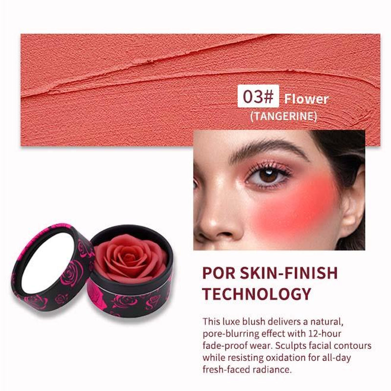 PETAL 3D Rose Blush – Natural Floral Scent, Skin-Friendly Long-Lasting Formula, 3 Radiant Shades for Flawless Glow, Unique Romantic Design, Perfect Gift for Makeup Lovers - Kiki of DC Styles Store