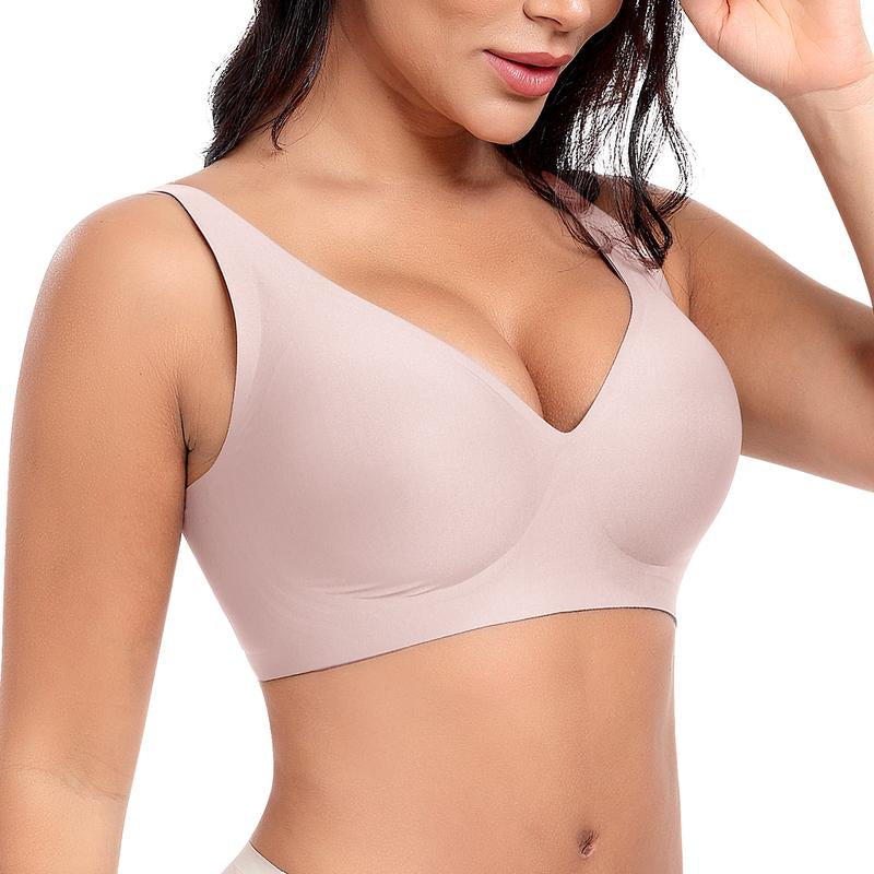 Werena V-Neck Wireless Bras for Women Seamless No Underwire Bra Comfortable Everyday Wire-Free Bras - Kiki of DC Styles Store