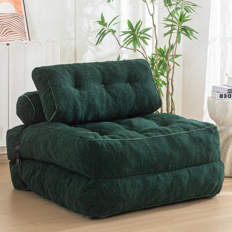 MAXYOYO Fuzzy Folding Sofa Bed, Convertible Sleeper Chair with Pillow Foldable Mattress with Back Support - Kiki of DC Styles Store