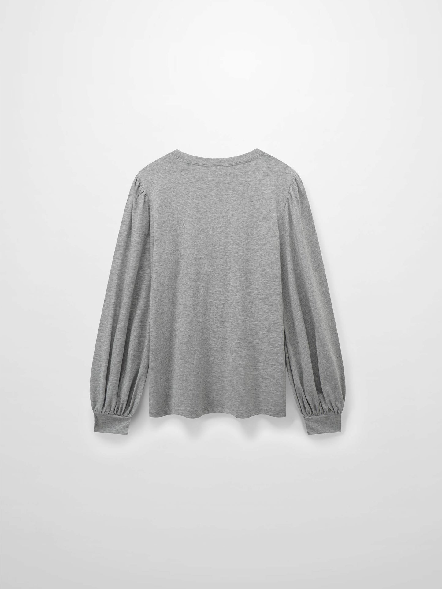 Bubble Sleeve T-Shirt-Heathered Grey-2