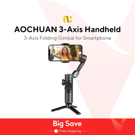 3-Axis Handheld Gimbal Stabilizer for Smartphone with Fill Light for Iphone Android Face Tracking Tiktok Vlog Smart XE