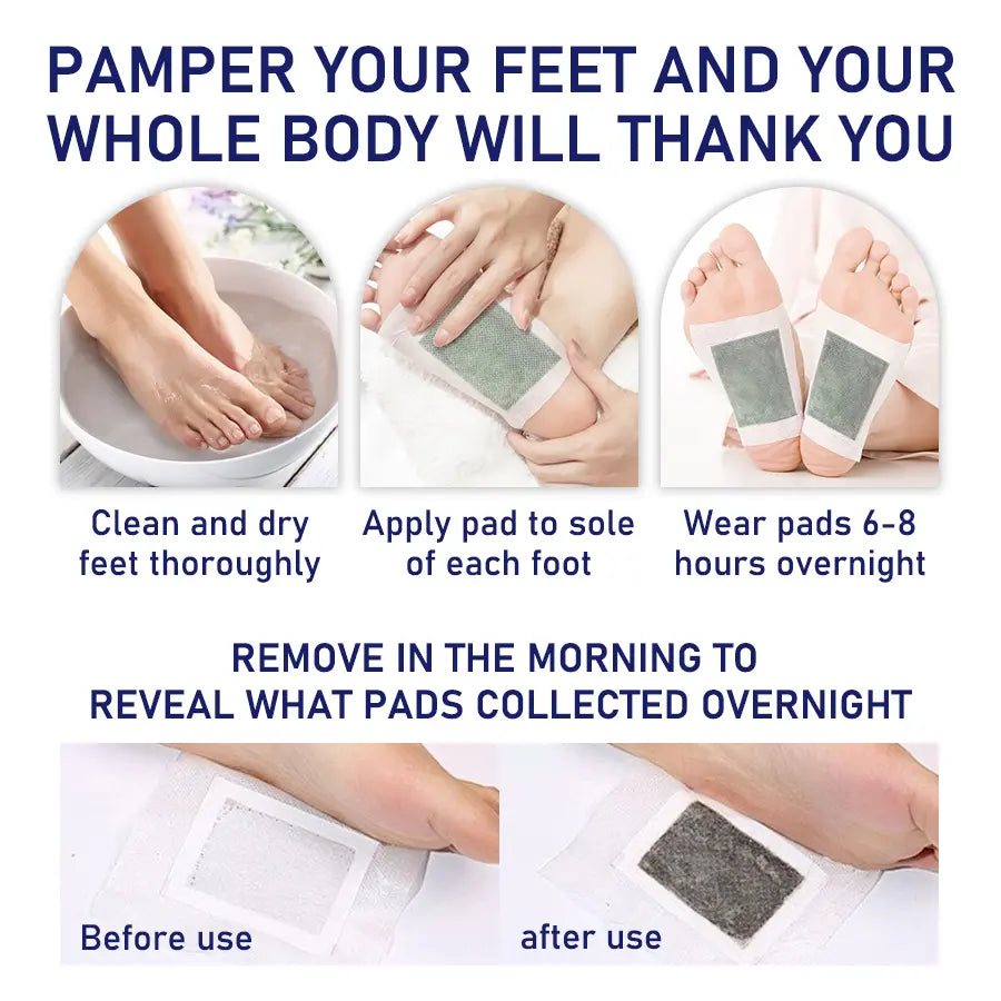 Umex Mugwort Detox Foot Pads – Deep Cleansing Foot Patch with Ginger Powder & Charcoal, Natural Adhesive Pads for Relaxation & Sleep Support