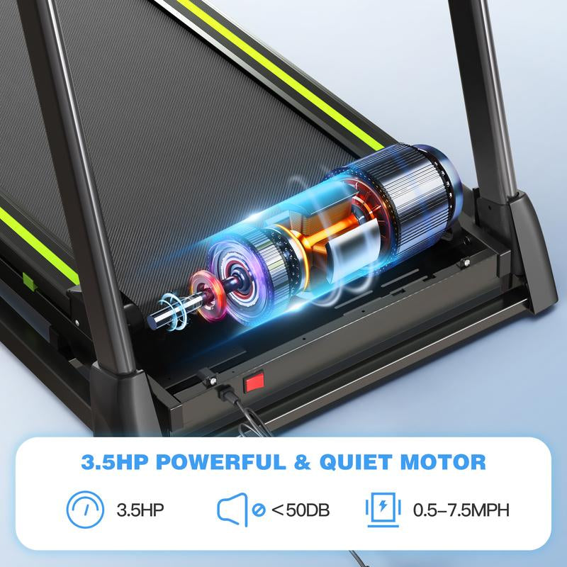 LIVIVOX 3.5HP Fitness Home Folding Treadmill with 330LBS Capacity, Silent Motor & 12 Programs, Easy Move, Incline Compact Treadmill Home Gym Equipment ，Perfect for Daily Running/Walking,Small Space，Dealsforyoudays - Kiki of DC Styles Store