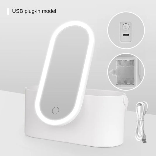 Transform Your Beauty Routine with the Rechargeable LED Makeup Mirror: Portable, Folding, and Stylish with Convenient Storage! - Kiki of DC Styles Store
