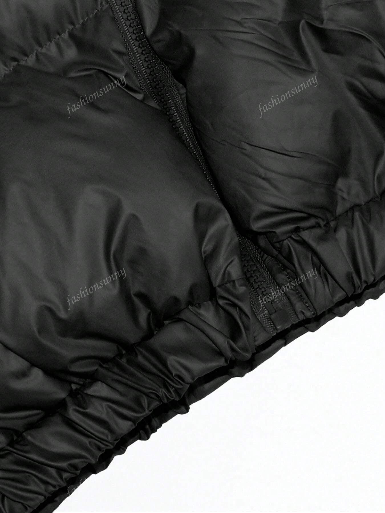 Women European & American Style Short Collar Zip-Up Warm Jacket