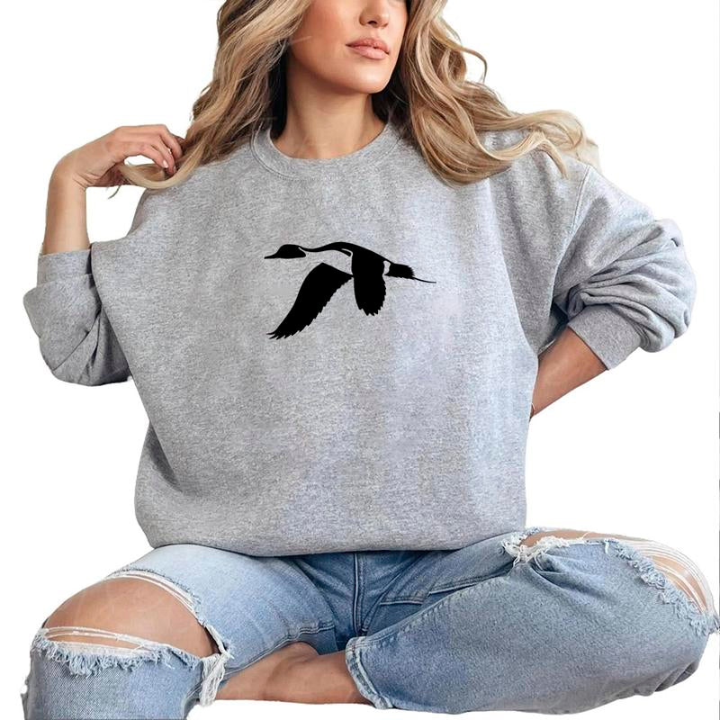 Vintage Mallard Duck Logo Minimalist Sweatshirt Pullover, Unisex Duck Hunting Season T-Shirt, Hoodie Cotton - Kiki of DC Styles Store