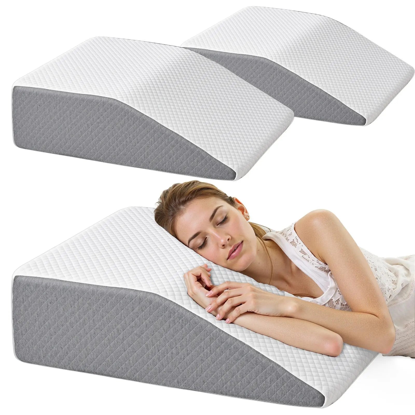 Ultimate Comfort Wedge Pillow for Sleep Apnea, Neck Pain Relief, and Back Support - Perfect for Post-Surgery Recovery and Acid Reflux Relief
