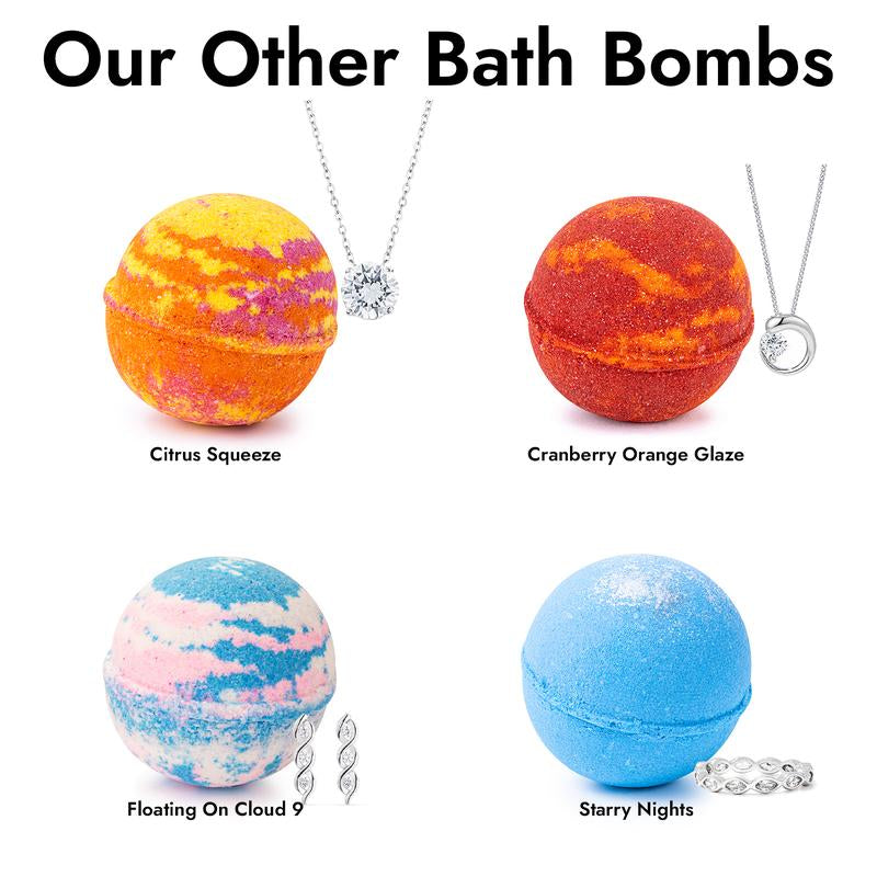 Summer Strawberry Jewelry Bath Bomb with Hidden Gem Layers of Fresh Strawberry & Strawberry Jam Scent Bright Nostalgic & Deliciously Simple Aroma Body Care Blend Scent Skin Repair Cleanser Body Wash Cleansing - Kiki of DC Styles Store