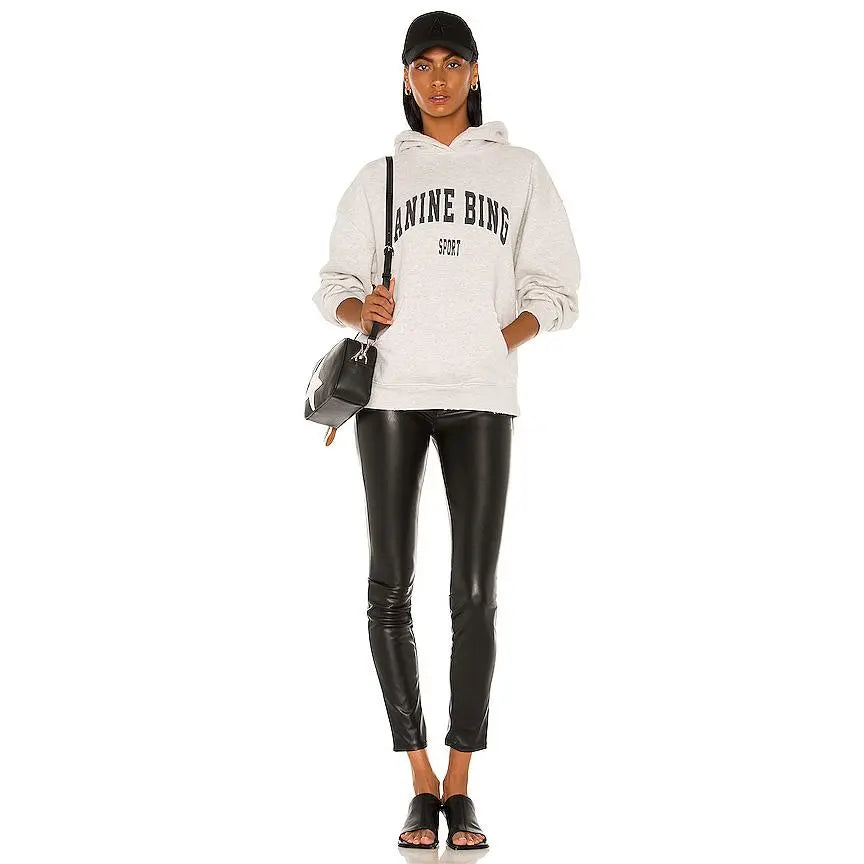 Get Your Chic Vibe On with the ANINE BING Sport Harvey Sweatshirt in Heather Grey!