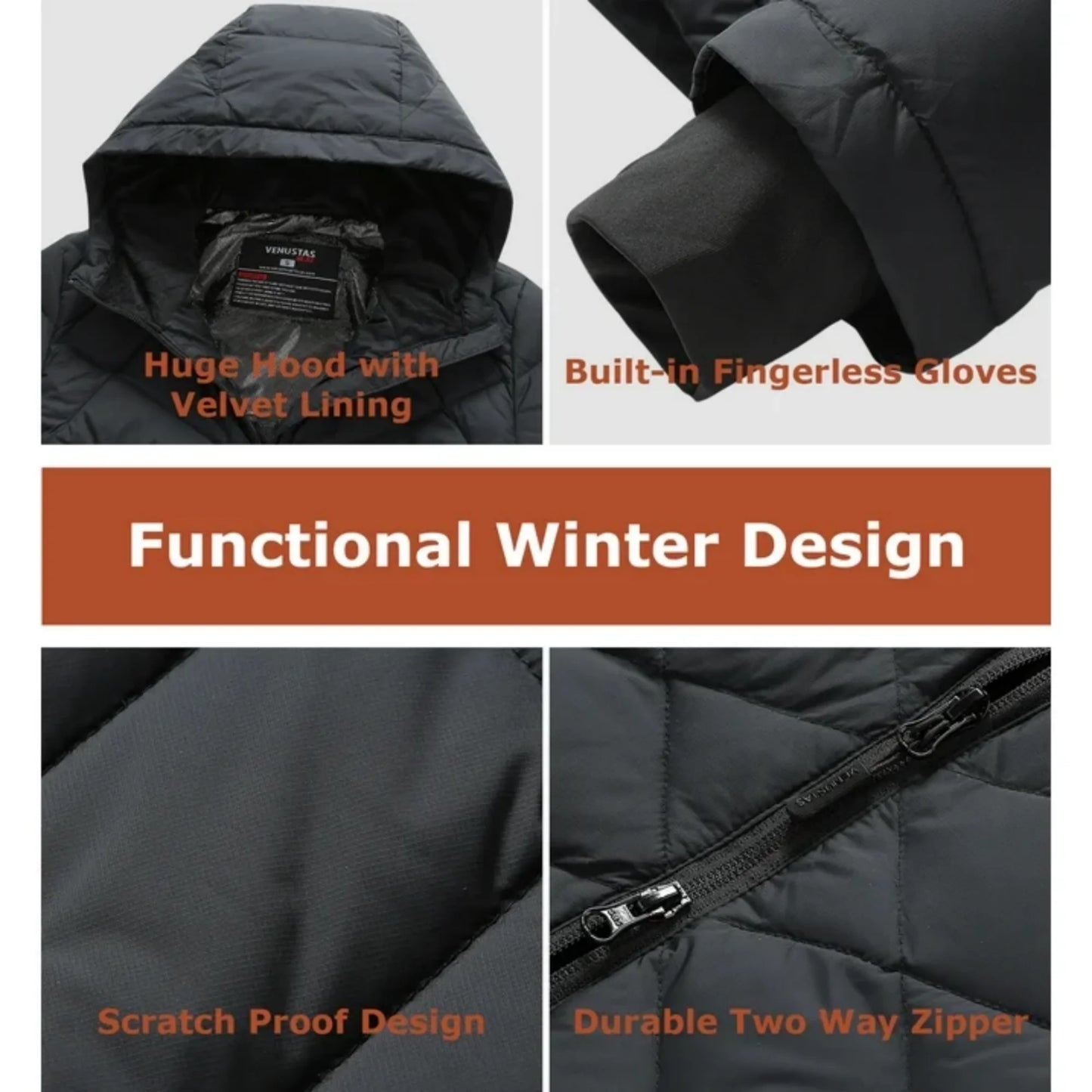 Women'S Heated down Jacket with Battery Pack 7.4V, Long Puffer Winter Jacket Coat (Black, 2XL)