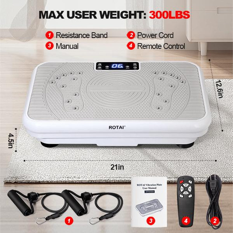 【Tiktokshopbacktoschool】Rotai Vibration Plate Exercise Machine Shake Plate Exercise Machine Full Body Workout Vibration Plate Lymphatic Drainage 1-99 Adjustable Speeds Power for Shaping Wellness Recovery Home Gym Core Strength Relaxation - Kiki of DC Styles Store