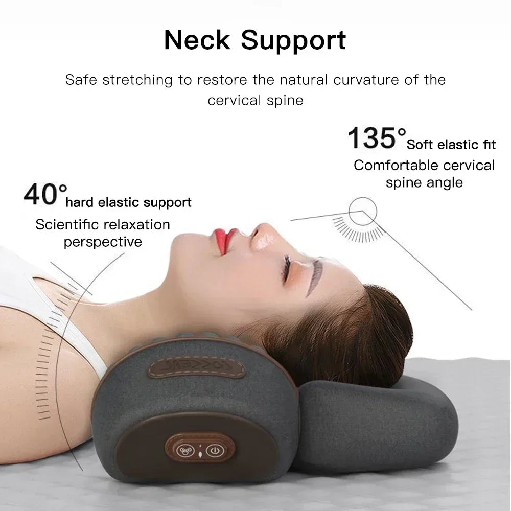 Electric Massager Cervical Pillow Hot Compress Vibration Massage Neck Traction Relax Sleeping Memory Foam Pillow Spine Support - Kiki of DC Styles Store