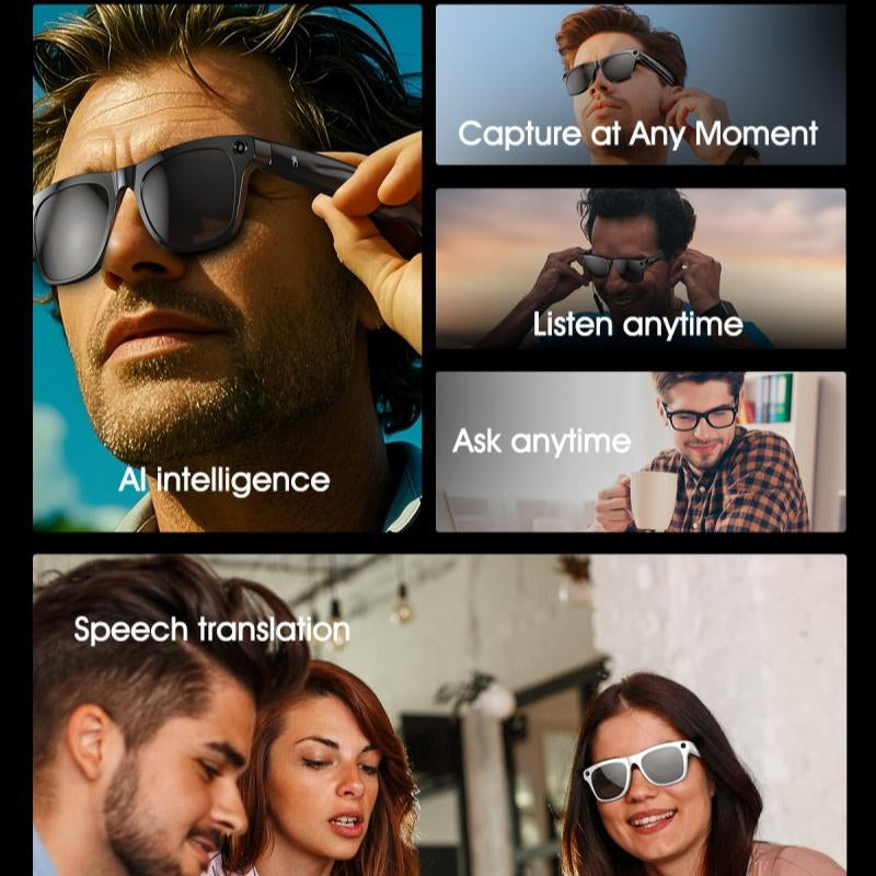 HYUNDAI XK ONE Pro Intelligent Camera and Video Glasses, Built-In High-Definition Camera, Equipped with Surround Sound Headphones and Speakers,Have Smart Polarized Lenses That Block Blue Light. They Are Suitable for Daily Activities Such Work and Driving. - Kiki of DC Styles Store