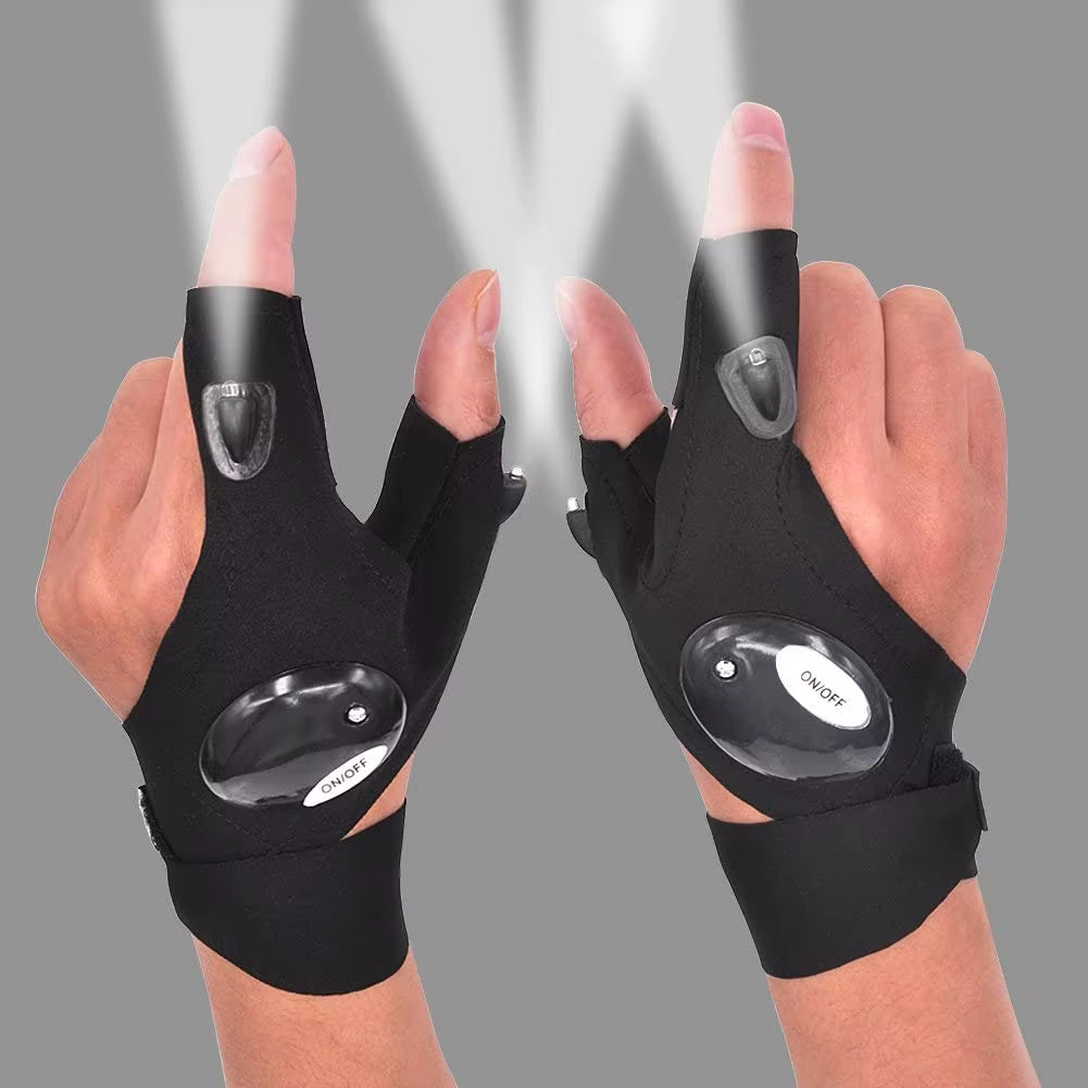 Fingerless Glove LED Flashlight Waterproof Torch Fishing Camping Hiking Survival Safety Multi Light Night Tool Outdoor Tool - Kiki of DC Styles Store