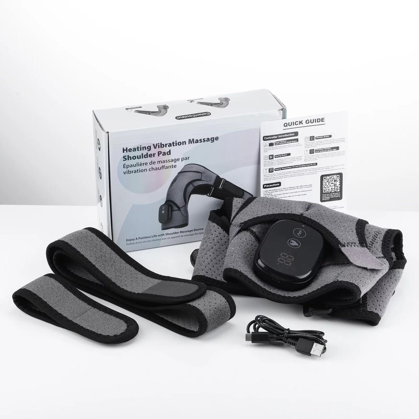 Shoulder Heating Pad with Massage, Electric Heated Shoulder Wrap for Men Women, Cordless Vibration Massage Heated Shoulder Brace with 3 Heating & Vibrations,Left Right Shoulder Massage for Relaxation - Kiki of DC Styles Store