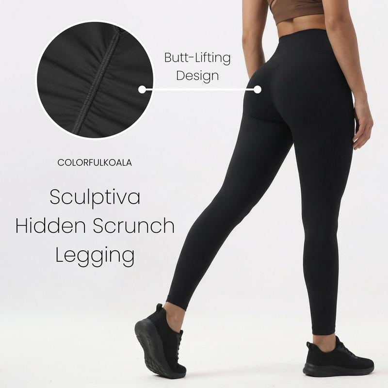 Sculpt Your Curves: Colorfulkoala High-Waisted Butt-Lifting Scrunch Leggings with Tummy Control for Women