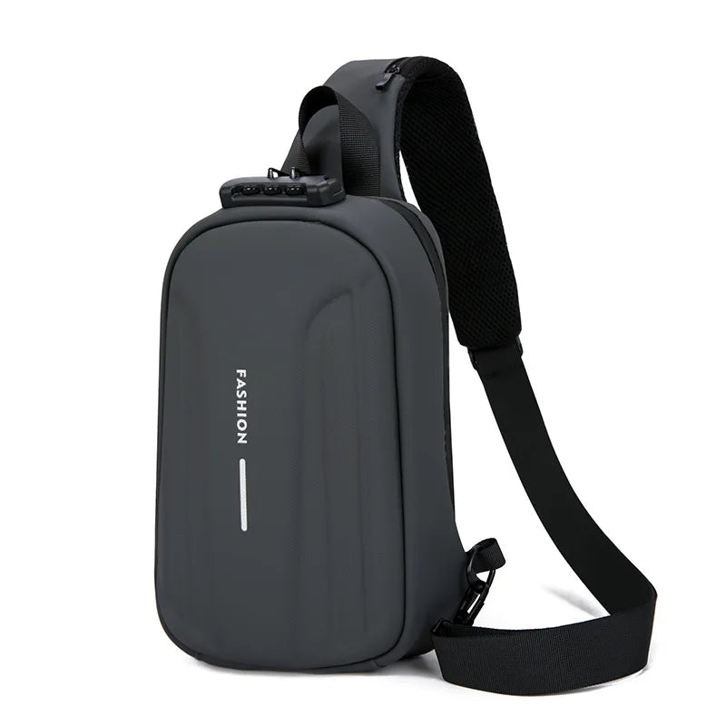 Anti-Theft Travel Chest Bag password lock hard shell one shoulder bag for men mini waterproof male backpack boys crossbody bags - Kiki of DC Styles Store
