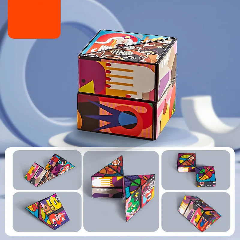 Shape Shifting Box Geometric Changeable Magnetic Magic Cube 3D Decompression Hand Flip Puzzle Kids Reliever Fidget Toy - Kiki of DC Styles Store