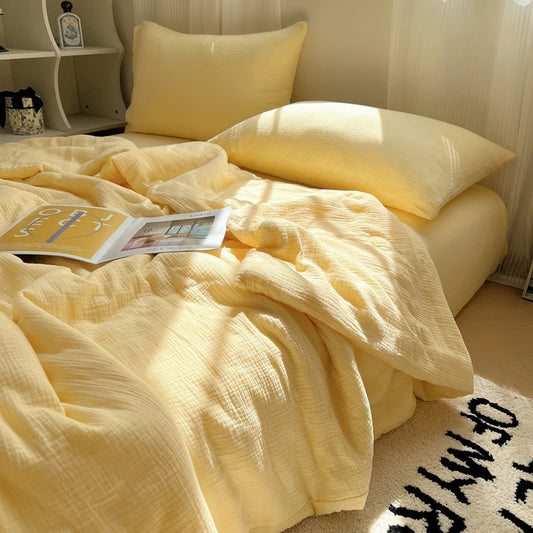 1pc Washed Cotton Duvet Queen/King  Air Condition Quilt for Summer Cooling Skin-Friendly Plain Summer Blanket Comfortable 이불 사계절