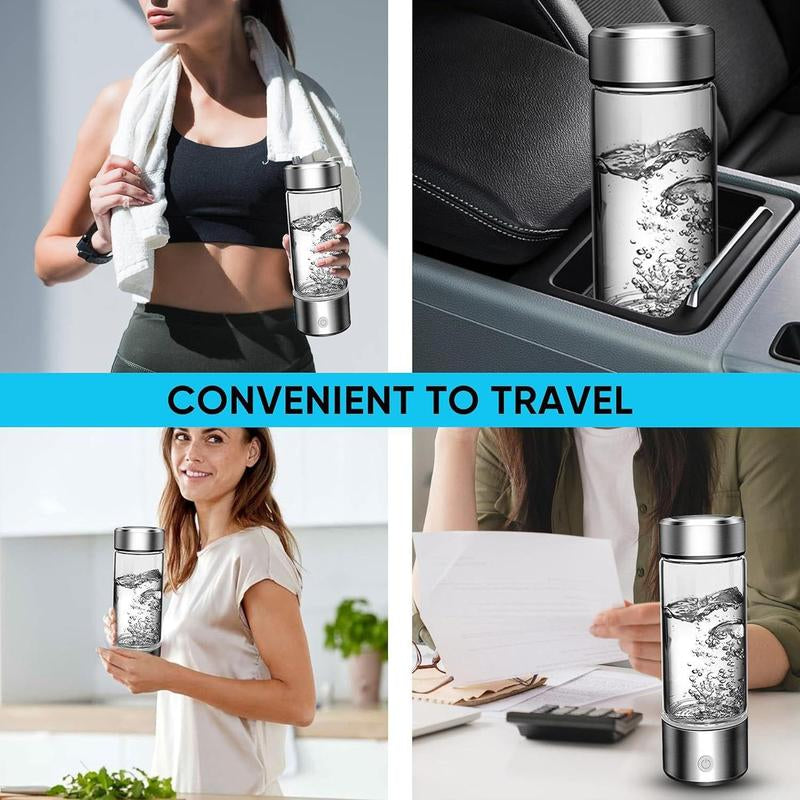 Hydrogen Water Bottle, USB Rechargeable Hydrogen Water Generator, Water Ionizer Machine, Drinking Supplies for Home, Office, Travel
