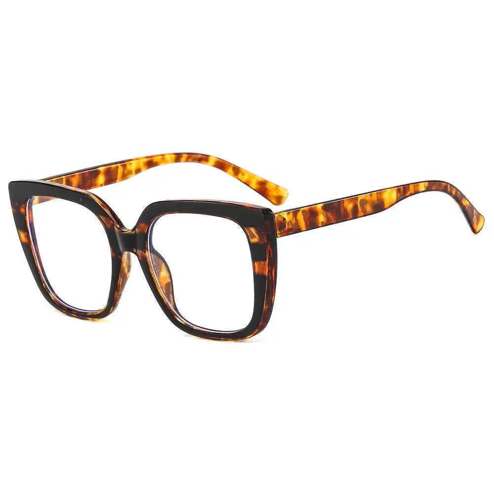 1Pc Ladies Retro Leopard Print Square Glasses | Vintage Plain PC Frame, Non-Prescription Clear Lenses! Suitable for Daily Wear & Women’S School Accessories