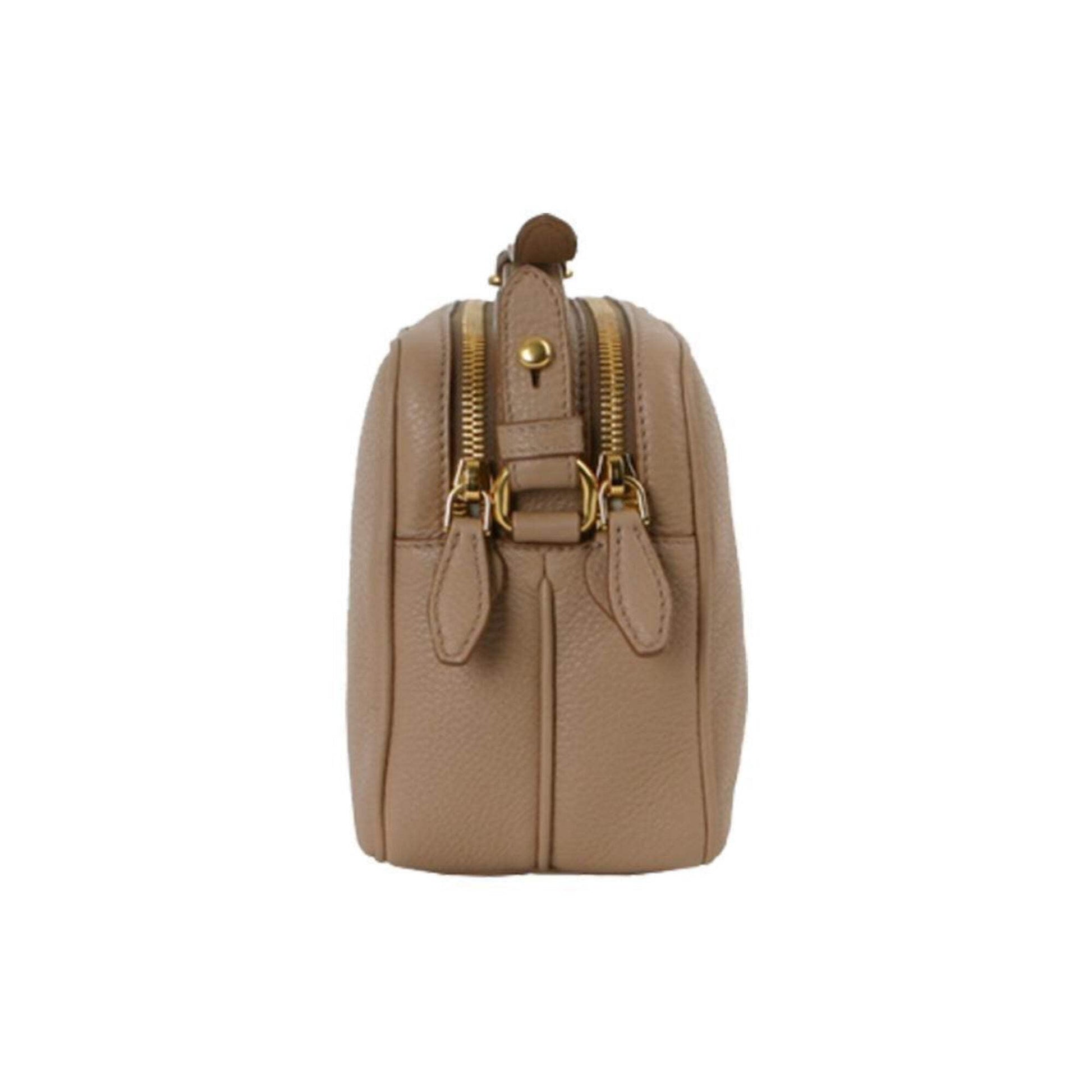 Elevate Your Style with the New Prada Beige Vitello Phenix Leather Double Zip Crossbody Bag - Model 1BH079