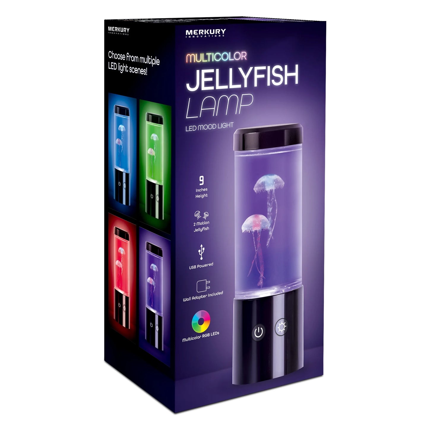 Jellyfish Night Light Lamp Motion & Multicolor Leds - Easy Mode Switching, USB Powered - 9" - Kiki of DC Styles Store