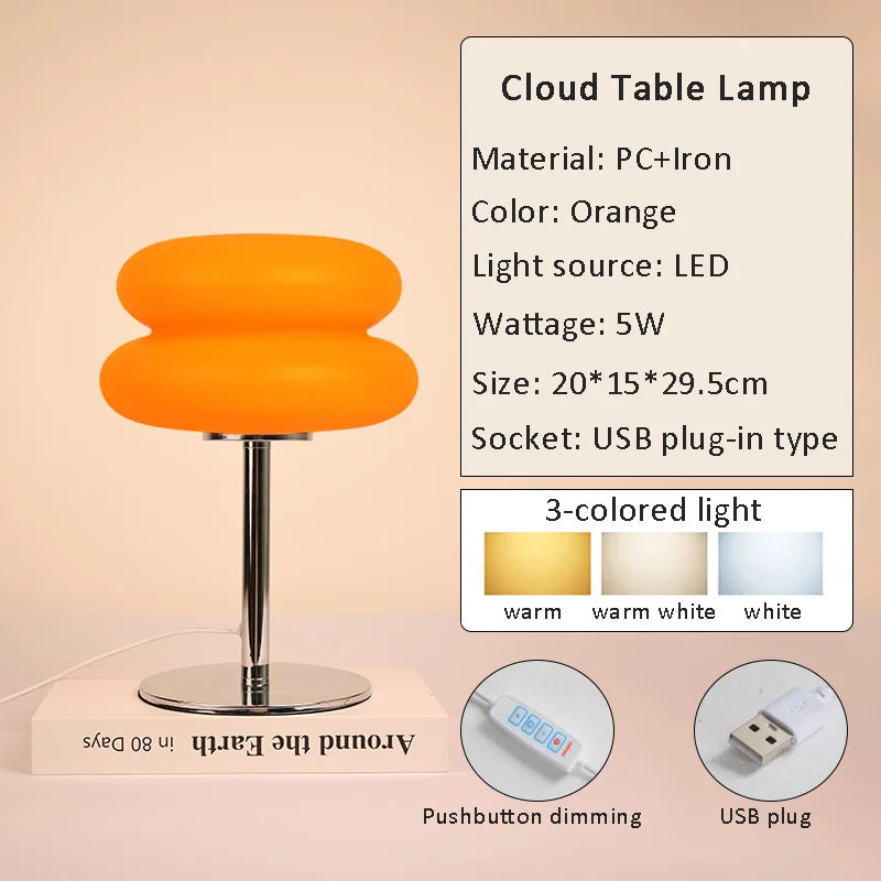 Macaron LED Table Lamp Trichromatic Dimming Living Room Atmosphere Lamps Eye Protection Night Light Girl Bedroom Bedside Decor - Kiki of DC Styles Store