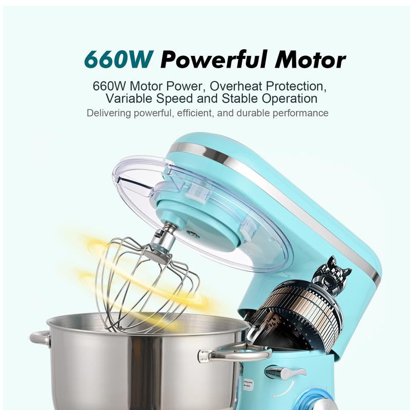 Kitchen in the Box 660W Tilt-Head Stand Mixer | 6.5QT Stainless Steel Bowl, 6-Speed Electric Food Mixer - Kiki of DC Styles Store