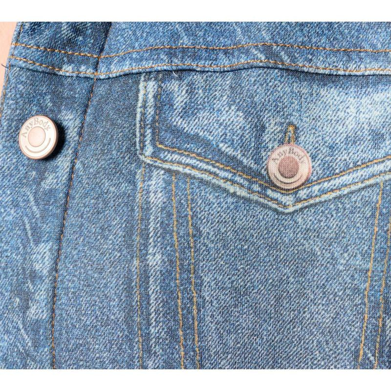 Anybody Printed Denim Effect French Terry Jacket - Kiki of DC Styles Store