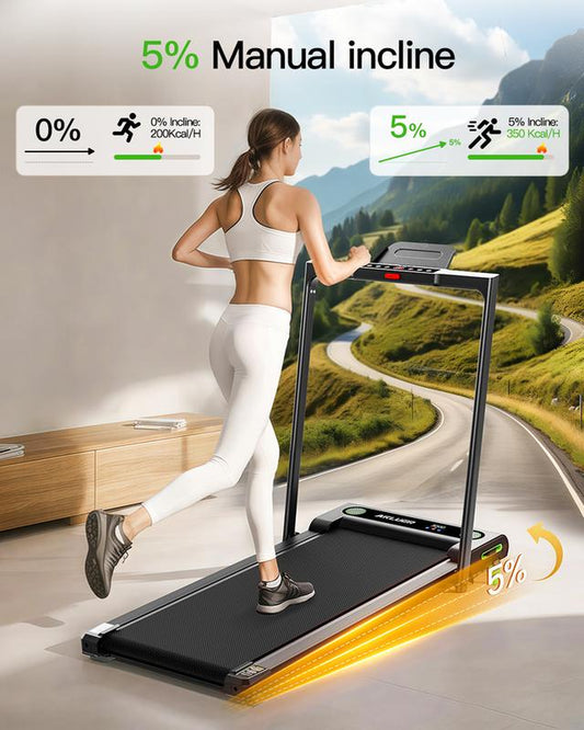 [Foldable Handle Bar with 5% Incline Treadmill]Dealsforyoudays Akluer Walking Pad,Foldable Handle Bar ,Large-Area Rubber Running Belt,Top Speed Reaches 7.6MPH ,Remote Control for Remote Adjustment - Kiki of DC Styles Store