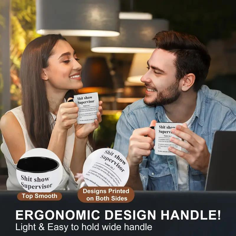 Sh*T Show Supervisor Mug, Gift for Boss, Team Manager Gift, Director Gift, Boss Appreciation Gift, 11Oz Ceramic Coffee Mug, Summer and Winter Beverage Container, Home Kitchen Supplies Drinkware Cup Tumbler Iced Coffee Cups Matcha Kit Set - Kiki of DC Styles Store